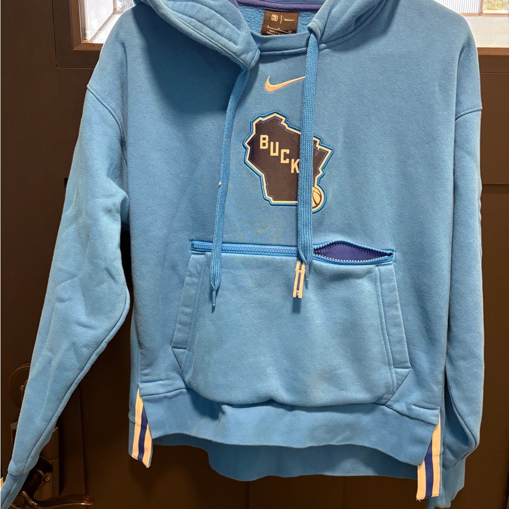 Nike Bucks Blue Hoodie with Yellow Accents
